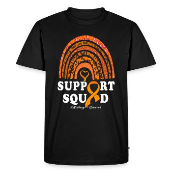 Rubans orange sensibilisation au cancer du rein - T-shirt Premium bio Homme - noir - Devant - Nico (187cm)