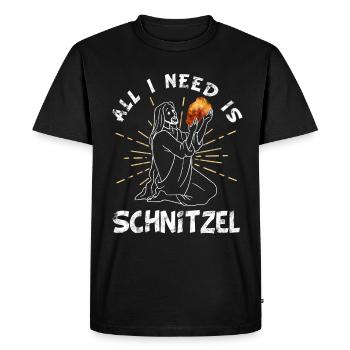 Schnitzellover- funny Jesus Schnitzel - Men's Premium Organic T-Shirt - black - Front - Nico (187cm)