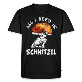 Schnitzellover- funny Jesus Schnitzel - Men's Premium Organic T-Shirt - black - Front - Nico (187cm)