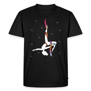 Acrobatie aérienne sur soie Cirque Acrobatique - T-shirt Premium bio Homme - noir - Devant - Nico (187cm)