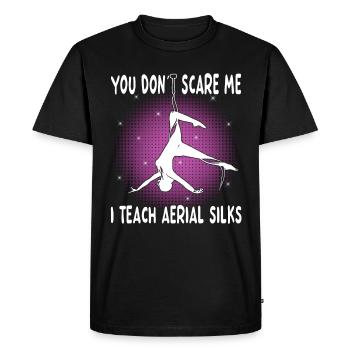 Teaching Air Silk - Funny Acrobatics - Men's Premium Organic T-Shirt - black - Front - Nico (187cm)