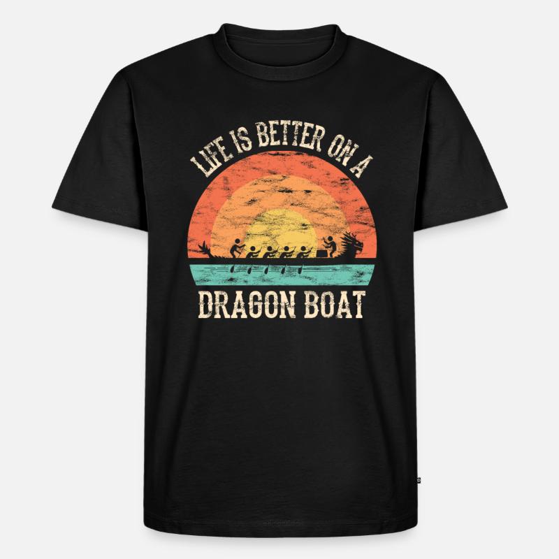 Course de bateaux-dragons chinois - T-shirt Premium bio Homme - noir