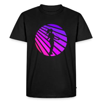 Fitness Roping - Corde à sauter au coucher du soleil - T-shirt Premium bio Homme - noir - Devant - Nico (187cm)