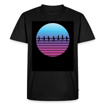 Fitness Roping - Corde à sauter au coucher du soleil - T-shirt Premium bio Homme - noir - Devant - Nico (187cm)