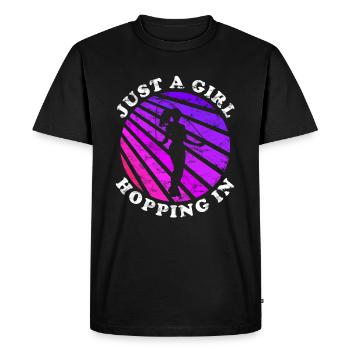 Fitness Roping - Corde à sauter au coucher du soleil - T-shirt Premium bio Homme - noir - Devant - Nico (187cm)