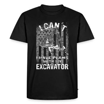Excavator - construction worker - excavator operator - Men's Premium Organic T-Shirt - black - Front - Nico (187cm)