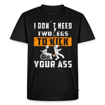 Wheelchair for leg amputee prostheses - Men's Premium Organic T-Shirt - black - Front - Nico (187cm)