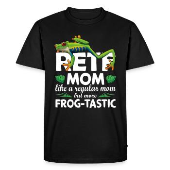 FrogTastic - Red-eyed Tree Frog Mother - Men's Premium Organic T-Shirt - black - Front - Nico (187cm)