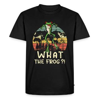 What the hell was frog!! - Red-eyed tree frog - Men's Premium Organic T-Shirt - black - Front - Nico (187cm)