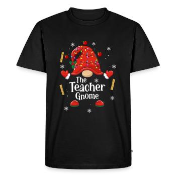The Teacher Gnome - Funny Teacher Gnome - Men's Premium Organic T-Shirt - black - Front - Nico (187cm)