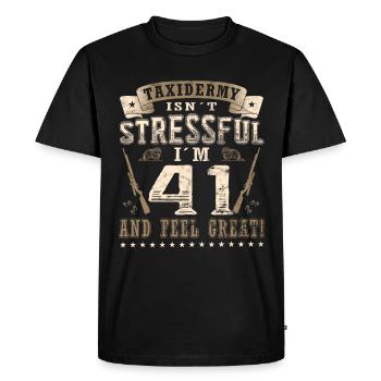 Taxidermistes 41e anniversaire Taxidermistes - T-shirt Premium bio Homme - noir - Devant - Nico (187cm)