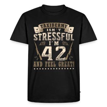 Taxidermistes 42e anniversaire Taxidermistes - T-shirt Premium bio Homme - noir - Devant - Nico (187cm)