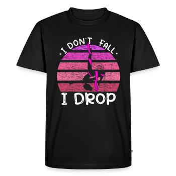 Je ne tombe pas, je tombe - acrobate aérien - T-shirt Premium bio Homme - noir - Devant - Nico (187cm)