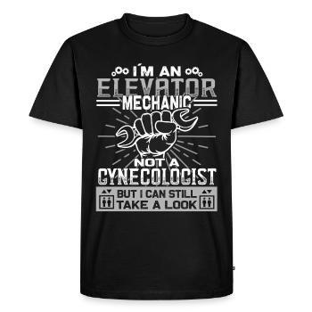 Installation Technician Elevator Mechanic - Men's Premium Organic T-Shirt - black - Front - Nico (187cm)