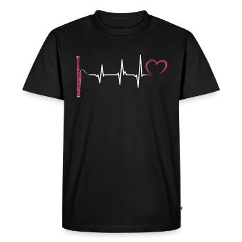 Basson -Musique battement de cœur Bassoniste - T-shirt Premium bio Homme - noir - Devant - Nico (187cm)