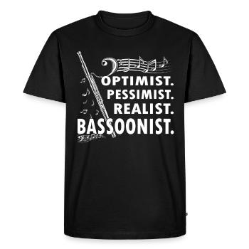 Instrument à vent Musique Bassoniste - T-shirt Premium bio Homme - noir - Devant - Nico (187cm)