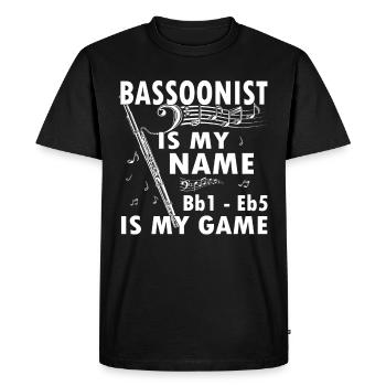 Instrument à vent Musique Bassoniste - T-shirt Premium bio Homme - noir - Devant - Nico (187cm)