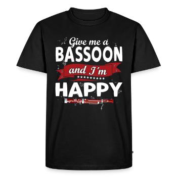 Instrument à vent Musique Bassoniste - T-shirt Premium bio Homme - noir - Devant - Nico (187cm)