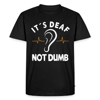 Prothèse auditive sourde - T-shirt Premium bio Homme - noir - Devant - Nico (187cm)