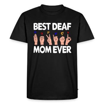 Deaf hearing impaired - Men's Premium Organic T-Shirt - black - Front - Nico (187cm)