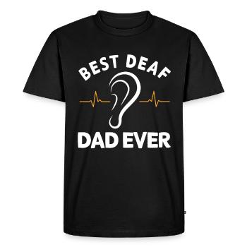 Deaf hearing impaired - Men's Premium Organic T-Shirt - black - Front - Nico (187cm)