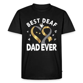 Deaf hearing impaired - Men's Premium Organic T-Shirt - black - Front - Nico (187cm)