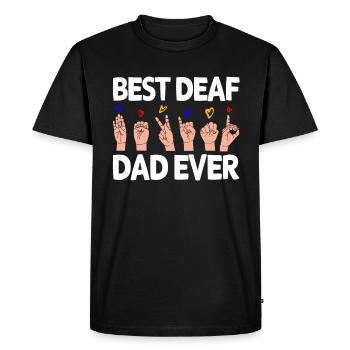 Deaf hearing impaired - Men's Premium Organic T-Shirt - black - Front - Nico (187cm)
