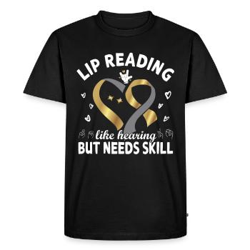 Lecture labiale Mauvais entendant des sourds - T-shirt Premium bio Homme - noir - Devant - Nico (187cm)