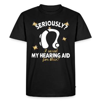 Hearing impaired Deaf childbearing language - Men's Premium Organic T-Shirt - black - Front - Nico (187cm)