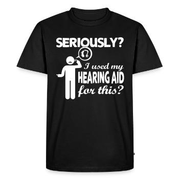 Troubles auditifs Langage de procréation sourd - T-shirt Premium bio Homme - noir - Devant - Nico (187cm)