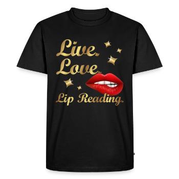 Troubles auditifs Langage de procréation sourd - T-shirt Premium bio Homme - noir - Devant - Nico (187cm)