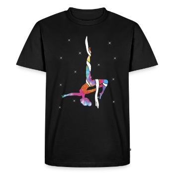 Acrobatie aérienne sur soie Cirque Acrobatique - T-shirt Premium bio Homme - noir - Devant - Nico (187cm)