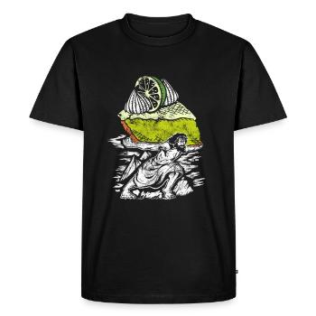 Drôle de conception de gâteau au citron - T-shirt Premium bio Homme - noir - Devant - Nico (187cm)