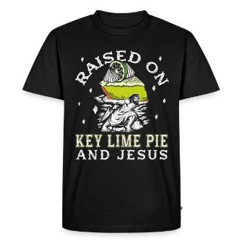 Drôle de gâteau au citron Jésus Design - T-shirt Premium bio Homme - noir - Devant - Nico (187cm)