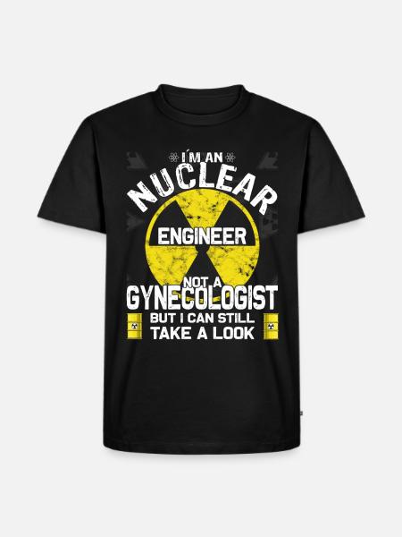 Kernkraft - Stolzer Nuklearingenieur - Männer Premium Bio T-Shirt - Schwarz
