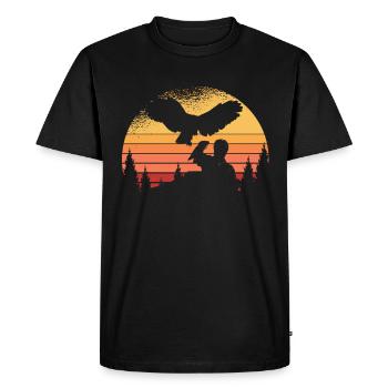 Falkner Peregrine Falcon Vintage Falconry - Men's Premium Organic T-Shirt - black - Front - Nico (187cm)