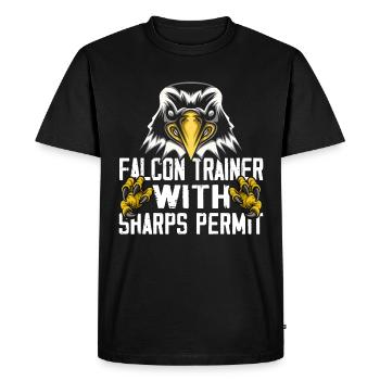 Falkner Peregrine Falcon Vintage Falconry - Men's Premium Organic T-Shirt - black - Front - Nico (187cm)