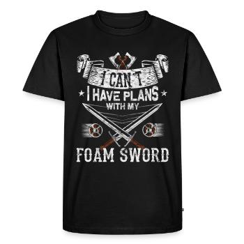 Drôle de GN Épée Combat RPG - T-shirt Premium bio Homme - noir - Devant - Nico (187cm)