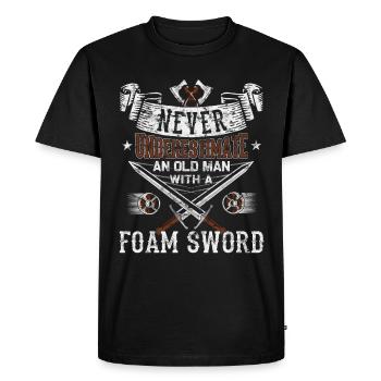 Jeu de rôle de combat à l’épée Larp amusant - T-shirt Premium bio Homme - noir - Devant - Nico (187cm)