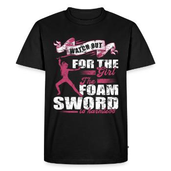 Jeu de rôle de combat à l’épée amusant - T-shirt Premium bio Homme - noir - Devant - Nico (187cm)