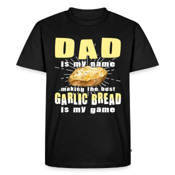 Funny garlic bread maker father - Men's Premium Organic T-Shirt - black - Front - Nico (187cm)