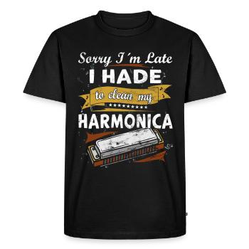 Drôle d’instrument d’harmonica vintage - T-shirt Premium bio Homme - noir - Devant - Nico (187cm)