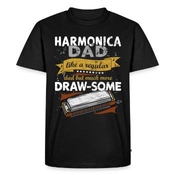 Drôle d’instrument d’harmonica vintage - T-shirt Premium bio Homme - noir - Devant - Nico (187cm)