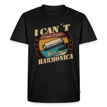 Drôle d’instrument d’harmonica rétro vintage - T-shirt Premium bio Homme - noir - Devant - Nico (187cm)