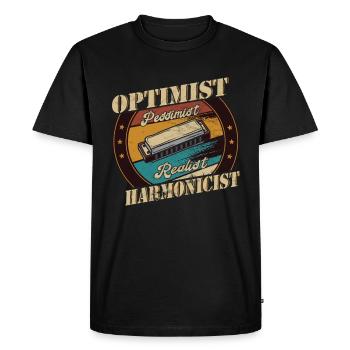 Drôle d’instrument d’harmonica rétro vintage - T-shirt Premium bio Homme - noir - Devant - Nico (187cm)