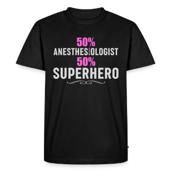Infirmière en anesthésie - Anesthésie amusante - T-shirt Premium bio Homme - noir - Devant - Nico (187cm)