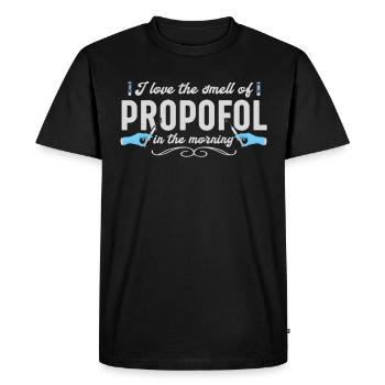 Infirmière en anesthésie - Anesthésie amusante - T-shirt Premium bio Homme - noir - Devant - Nico (187cm)