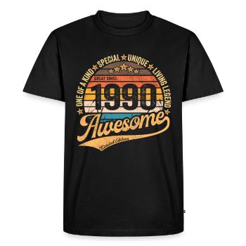 1990 Anniversaire cadeau rétro né année 1990 - T-shirt Premium bio Homme - noir - Devant - Nico (187cm)