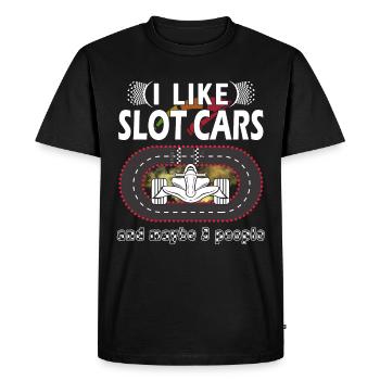 J’aime Slotcars - Model Car Racing - T-shirt Premium bio Homme - noir - Devant - Nico (187cm)