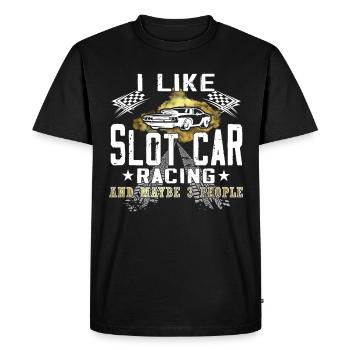J’aime Slot Car Racing - Model Car - T-shirt Premium bio Homme - noir - Devant - Nico (187cm)